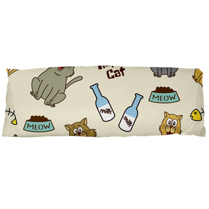 Happy Cats Pattern Background Body Pillow Case Dakimakura (Two Sides)