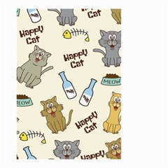 Happy Cats Pattern Background Small Garden Flag (two Sides) by Vaneshart