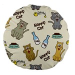 Happy Cats Pattern Background Large 18  Premium Round Cushions Back