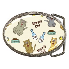 Happy Cats Pattern Background Belt Buckles by Vaneshart