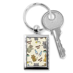 Happy Cats Pattern Background Key Chain (rectangle) by Vaneshart