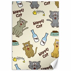 Happy Cats Pattern Background Canvas 12  X 18  by Vaneshart