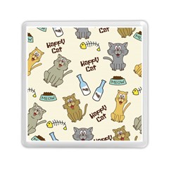 Happy Cats Pattern Background Memory Card Reader (square)