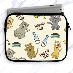 Happy Cats Pattern Background Apple Ipad 2/3/4 Zipper Cases by Vaneshart