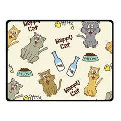 Happy Cats Pattern Background Double Sided Fleece Blanket (small)  by Vaneshart