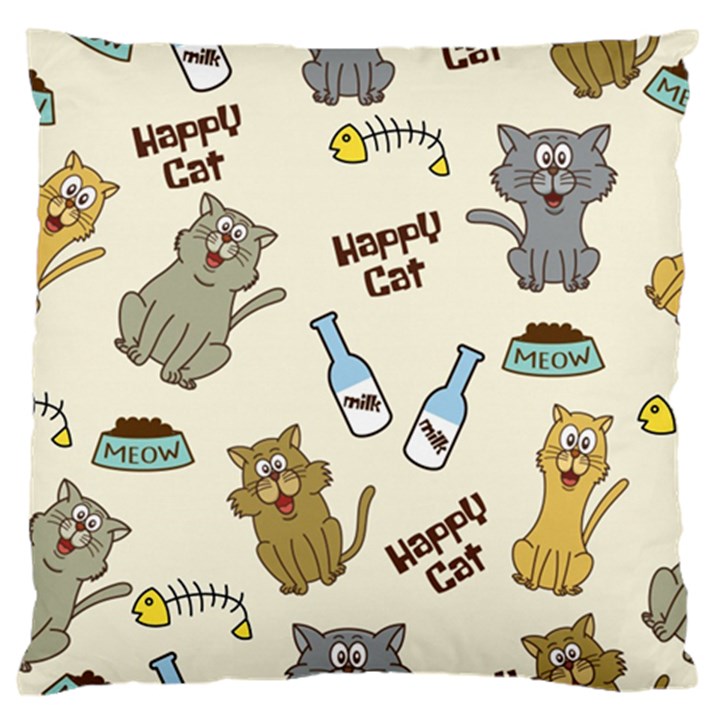 Happy Cats Pattern Background Standard Flano Cushion Case (One Side)