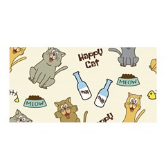 Happy Cats Pattern Background Satin Wrap