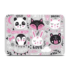 Big Set With Cute Cartoon Animals Bear Panda Bunny Penguin Cat Fox Plate Mats by Vaneshart