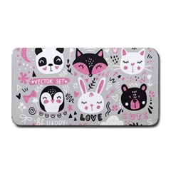 Big Set With Cute Cartoon Animals Bear Panda Bunny Penguin Cat Fox Medium Bar Mats by Vaneshart