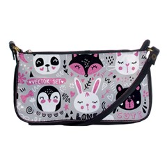 Big Set With Cute Cartoon Animals Bear Panda Bunny Penguin Cat Fox Shoulder Clutch Bag by Vaneshart