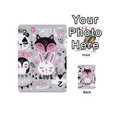 Big Set With Cute Cartoon Animals Bear Panda Bunny Penguin Cat Fox Playing Cards 54 Designs (mini) by Vaneshart