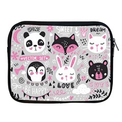 Big Set With Cute Cartoon Animals Bear Panda Bunny Penguin Cat Fox Apple Ipad 2/3/4 Zipper Cases by Vaneshart