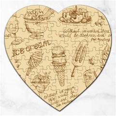 Ice Cream Vintage Pattern Jigsaw Puzzle (heart) by Vaneshart