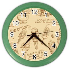 Ice Cream Vintage Pattern Color Wall Clock by Vaneshart