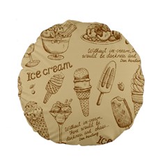 Ice Cream Vintage Pattern Standard 15  Premium Flano Round Cushions by Vaneshart