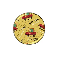 Childish Seamless Pattern With Dino Driver Hat Clip Ball Marker by Vaneshart