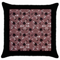 Hibiscus Flowers Collage Pattern Design Throw Pillow Case (black) by dflcprintsclothing