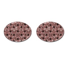 Hibiscus Flowers Collage Pattern Design Cufflinks (oval)