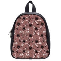 Hibiscus Flowers Collage Pattern Design School Bag (small) by dflcprintsclothing