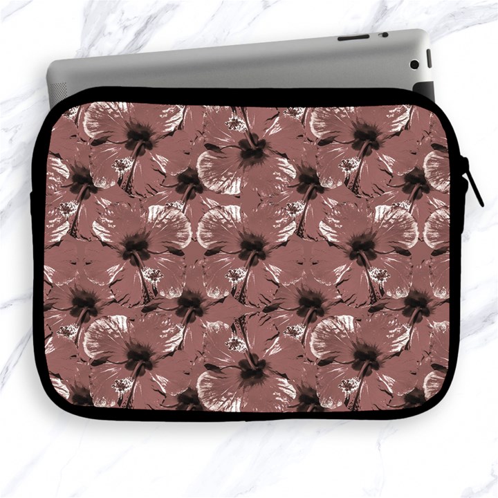 Hibiscus Flowers Collage Pattern Design Apple iPad 2/3/4 Zipper Cases