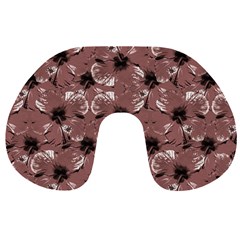 Hibiscus Flowers Collage Pattern Design Travel Neck Pillow by dflcprintsclothing