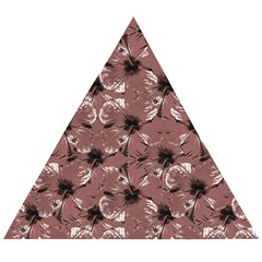 Hibiscus Flowers Collage Pattern Design Wooden Puzzle Triangle by dflcprintsclothing