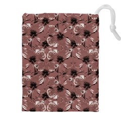 Hibiscus Flowers Collage Pattern Design Drawstring Pouch (5xl) by dflcprintsclothing