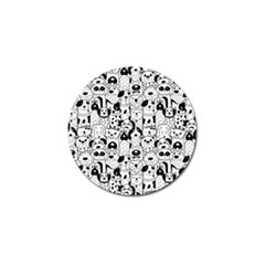 Seamless Pattern With Black White Doodle Dogs Golf Ball Marker (4 Pack)