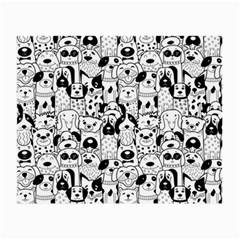 Seamless Pattern With Black White Doodle Dogs Small Glasses Cloth by Vaneshart