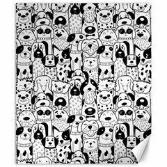 Seamless Pattern With Black White Doodle Dogs Canvas 8  X 10  by Vaneshart