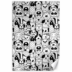 Seamless Pattern With Black White Doodle Dogs Canvas 20  X 30  by Vaneshart