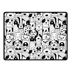 Seamless Pattern With Black White Doodle Dogs Fleece Blanket (small) by Vaneshart