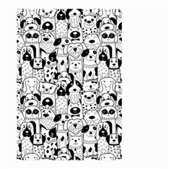 Seamless Pattern With Black White Doodle Dogs Small Garden Flag (two Sides) by Vaneshart