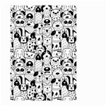 Seamless Pattern With Black White Doodle Dogs Small Garden Flag (Two Sides) Front