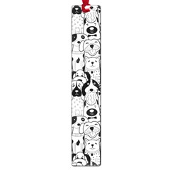 Seamless Pattern With Black White Doodle Dogs Large Book Marks by Vaneshart