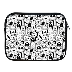 Seamless Pattern With Black White Doodle Dogs Apple Ipad 2/3/4 Zipper Cases by Vaneshart