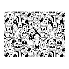 Seamless Pattern With Black White Doodle Dogs Double Sided Flano Blanket (mini)  by Vaneshart