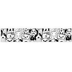 Seamless Pattern With Black White Doodle Dogs Large Flano Scarf 