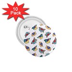 Seamless Pattern With Hand Drawn Bird Black 1.75  Buttons (10 pack) Front