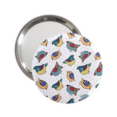 Seamless Pattern With Hand Drawn Bird Black 2 25  Handbag Mirrors by Vaneshart