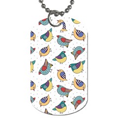 Seamless Pattern With Hand Drawn Bird Black Dog Tag (two Sides) by Vaneshart