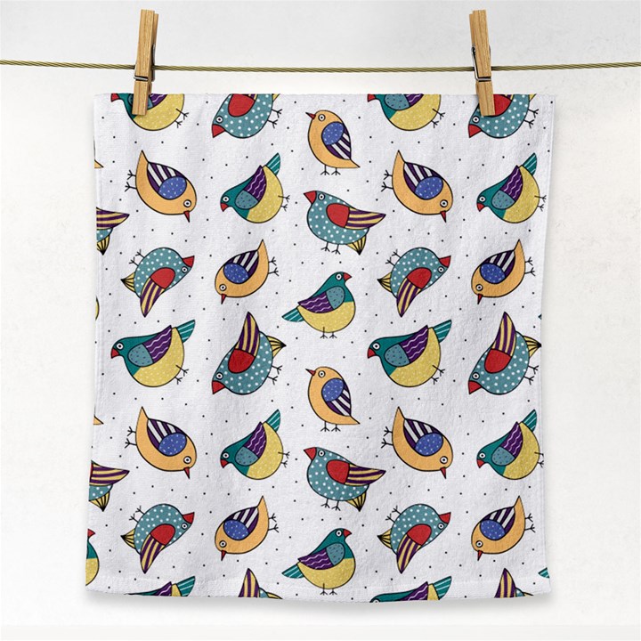 Seamless Pattern With Hand Drawn Bird Black Face Towel