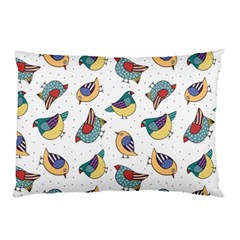 Seamless Pattern With Hand Drawn Bird Black Pillow Case by Vaneshart