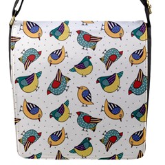 Seamless Pattern With Hand Drawn Bird Black Flap Closure Messenger Bag (s) by Vaneshart