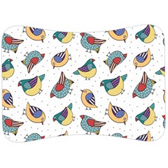 Seamless Pattern With Hand Drawn Bird Black Velour Seat Head Rest Cushion by Vaneshart