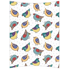 Seamless Pattern With Hand Drawn Bird Black Back Support Cushion by Vaneshart