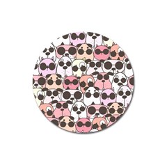 Cute Dog Seamless Pattern Background Magnet 3  (round)