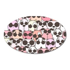 Cute Dog Seamless Pattern Background Oval Magnet by Vaneshart