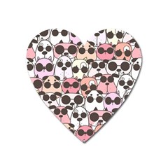 Cute Dog Seamless Pattern Background Heart Magnet by Vaneshart