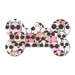 Cute Dog Seamless Pattern Background Dog Tag Bone (two Sides) by Vaneshart